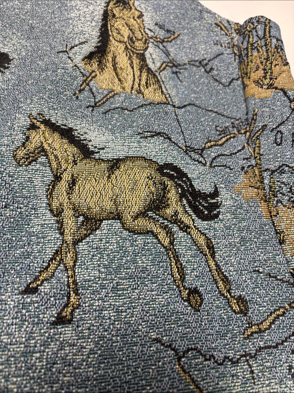 Southwest Canyon Women's Blue Horse Print Vest - Picture 8 of 11